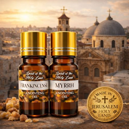 Biblical Myrrh & Frankincense Anointing Oil from Jerusalem 2 Bottles x 10ml