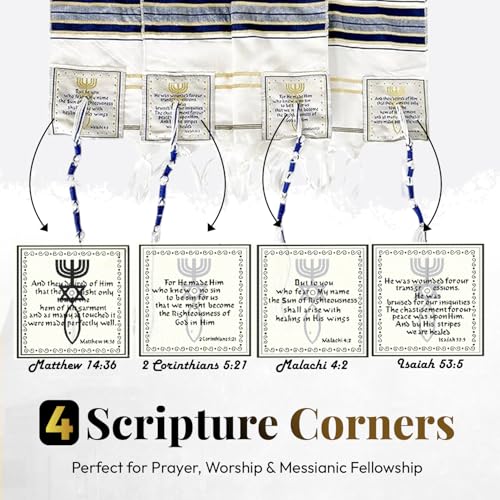 Holy Land Market Messianic Christian Shawl/Tallit - The Messiah Tallit (72 x 22 Inches) - color: Black