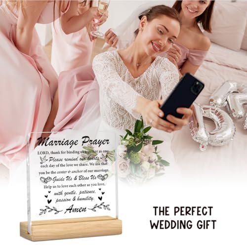 Wedding Gifts for Couples 2026, Bridal Shower Gifts for Bride to Be, Marriage Prayer Plaque, Married Couples Anniversary, Marriage Blessing Gifts, Bride, Groom - Mr & Mrs Gift - color: MarriageLord