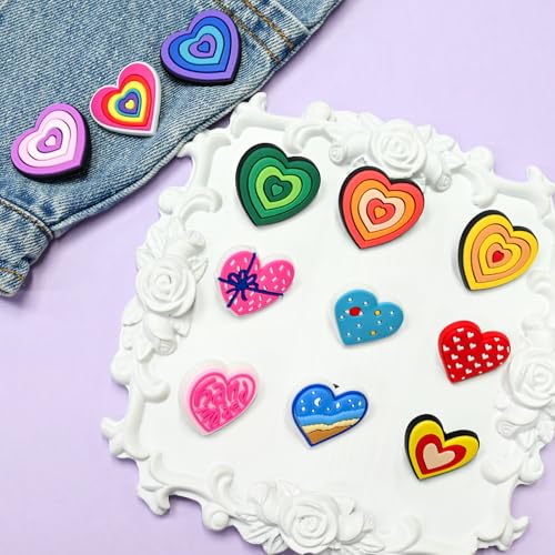 Cute Pins Bulk, Funny Lapel Badge Pins Rubber Brooch Pins for Backpacks, Hats, Bags - style: Heart-20PCS