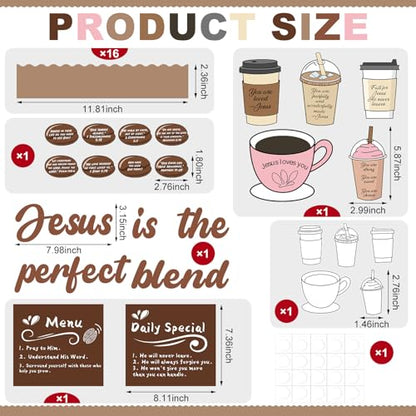 Gueevin 41 Pcs Christian Jesus Coffee Bulletin Board Set Cafe Cutouts