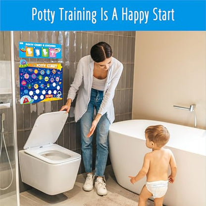 Potty Training Sticker Chart for Kids, 15 Incentive Potty Charts & 630 Stickers (Space, Farm, Dinosaur, Ocean, Construction Site) Potty Training Charts for Boys & Girls, Multiple Toddlers - style: Potty Training Incentive Charts