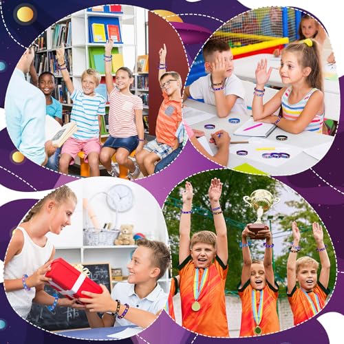 JUNEBRUSHS 42pcs Outer Space Party Favors Silicone Bracelets 6 Designs - style: Outer Space Style