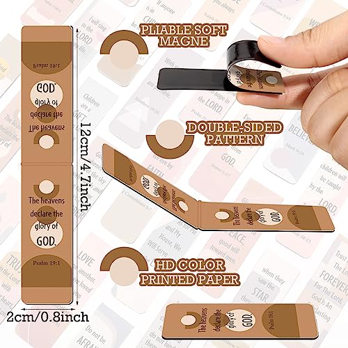 Chinco 30 Pcs Magnetic Bookmarks Christian Bookmarks Bulk Bible Verse Inspirational Scripture Page Clips for Women, Childrens, Kids, Teachers, Mothers Day, Church Supplies, School Gifts (Boho)