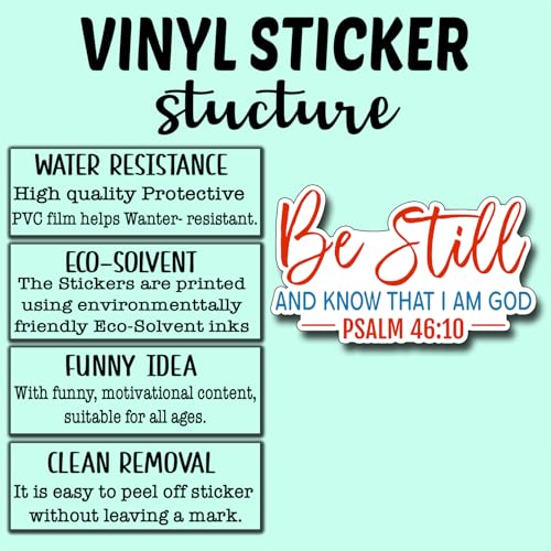(3Pcs) Be Still and Know that I Am God Sticker Christian Inspirational Decals Decorate Books Laptop Phone Water Bottles Kindles Tumbler Waterproof Vinyl Stickers 3 x 1,8" Inch - color: Be Still and Know That I Am God