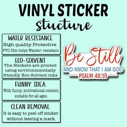 (3Pcs) Be Still and Know that I Am God Sticker Christian Inspirational Decals Decorate Books Laptop Phone Water Bottles Kindles Tumbler Waterproof Vinyl Stickers 3 x 1,8" Inch - color: Be Still and Know That I Am God