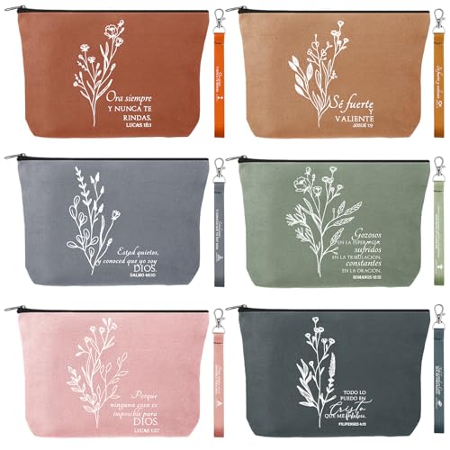 Huhumy 12 Pcs Christian Makeup Bag, Bright Colors, Spanish Boho - color: Bright Colors, style: Spanish Boho