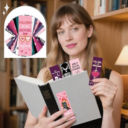 Wxiben Spicy Romance Bookmarks Gifts - 100 Pcs Romantic Bookmark Paper Skull RoseBook Marks Page Clips Reading Accessories for Women Men Book Lovers Students Teachers Bookish Office Supplies - color: Spicy Romance