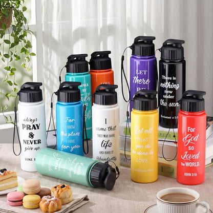 Mifoci 20 Pcs Christian Religious Water Bottle Bulk 17 oz, Bright - color: Bright