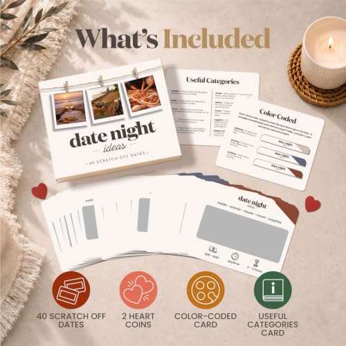 40 Scratch Off Date Night Ideas, Couples Gifts, Anniversary, Wedding & More