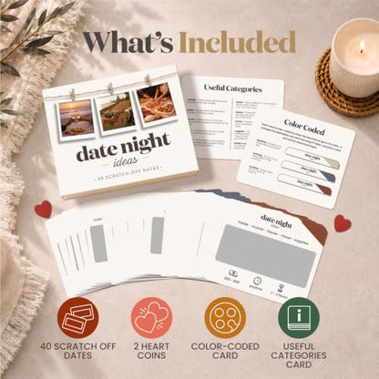 40 Scratch Off Date Night Ideas, Couples Gifts, Anniversary, Wedding & More