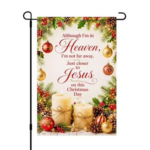 IVN Christmas Memorial Garden Flag 12x18 Inch Double Sided - color: Christmas Memorial Candles