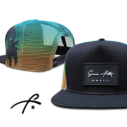 Grace Folly Trucker Hat for Men & Women. Snapback Mesh Caps - color: Palm Beach