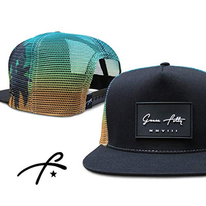 Grace Folly Trucker Hat for Men & Women. Snapback Mesh Caps - color: Palm Beach