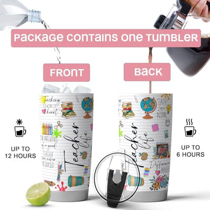 Fancyfams 20oz Teacher Life Tumbler with Lid - color: Teacher Life