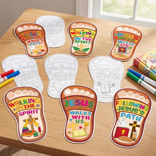 Fancy Land Sunday School Craft for Kids Jesus Walks with Us VBS Craft 24Set