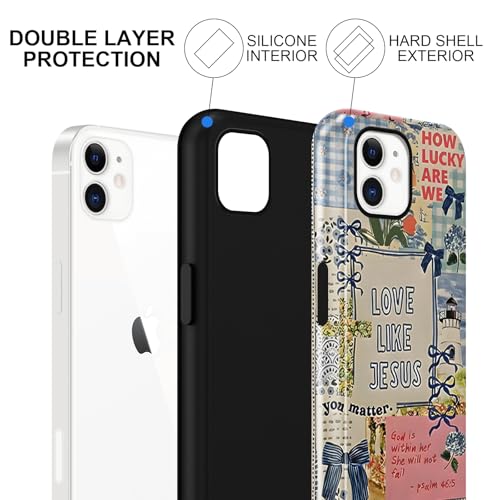 Cute Christian Bow Phone Case for iPhone 11 6.1'' - color: Bow bible verses collage, size: iPhone 11