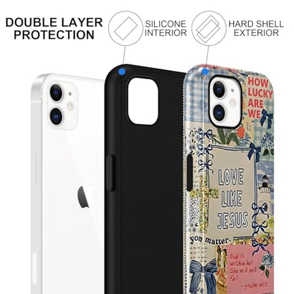 Cute Christian Bow Phone Case for iPhone 11 6.1'' - color: Bow bible verses collage, size: iPhone 11