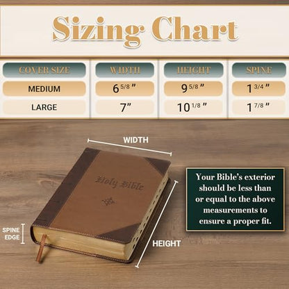 Christian Art Gifts Premium Faux Leather Inspirational Floral Bible Cover for Women: Everything Beautiful Encouraging Bible Verse, Easy Carry Zippered Case, Pen Loops, Pockets, Pink & Brown, Large - size: Large