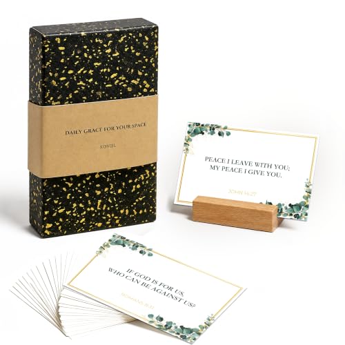 60 Bible Verse Cards with Stand for Women - Encouragement & Affirmation Scripture Cards - Mini Inspirational Prayer Cards Christian Gifts with Display Holder - Uplifting Verses for Desk Decor (2.1x3.3") - color: EUCALYPTUS LEAF