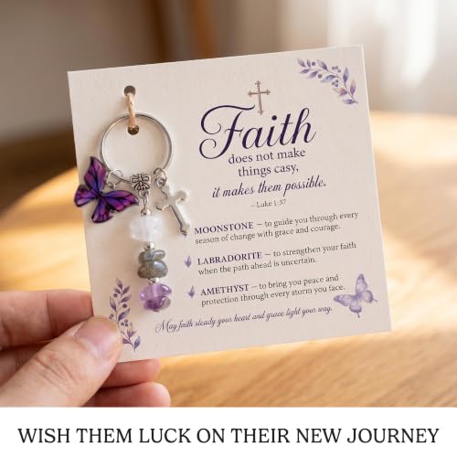 Crystal Keychain Gifts For Women, Friend, Coworker, Daughter, Mom, Faith - color: God's Within Her
