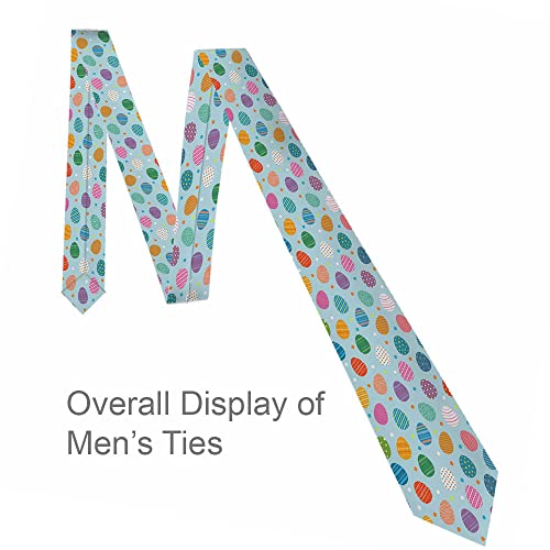 Men's Ties Novelty Tie Necktie for Men Teen Boys Multicolor Tie Party Holiday Thanksgiving Christmas - color: Easter Eggs Blue