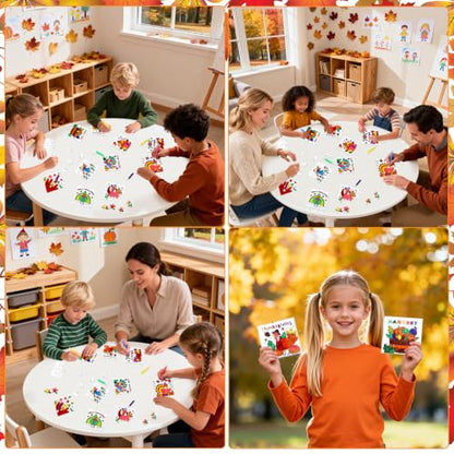 Fall Thanksgiving Crafts for Kids, Autumn Activity Art DIY Kit Blank Puzzle - color: Fall Thanksgiving Turkey Colorful