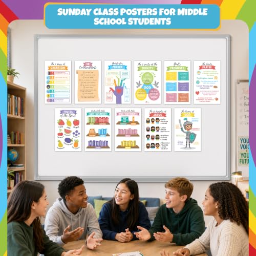 Sproutbrite 12 Pack 12'' x 16'' Educational Sunday School Posters - color: Sunday School Poster