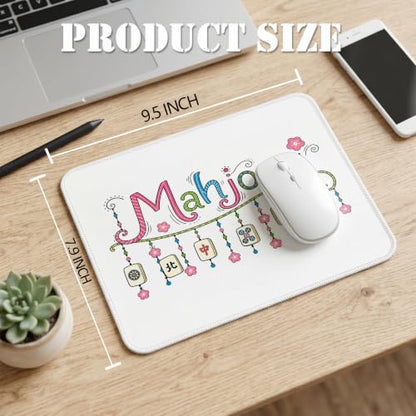 Colorful Mahjong Floral Mouse Pad Mahjong Tile Desk Pad 9.5x7.9 Inch - color: Mahjong