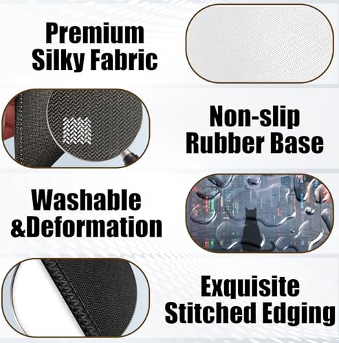Night City Black Cat Mouse Pad for Desk, Black Cat Lover Mom Gifts Mousepads with Anti-Slip Rubber Base for Computer Laptop Home Office Desk Accessories, 9.5x7.9 Inch - color: Square mouse pad-Black Cat