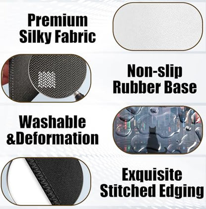 Night City Black Cat Mouse Pad for Desk, Black Cat Lover Mom Gifts Mousepads with Anti-Slip Rubber Base for Computer Laptop Home Office Desk Accessories, 9.5x7.9 Inch - color: Square mouse pad-Black Cat