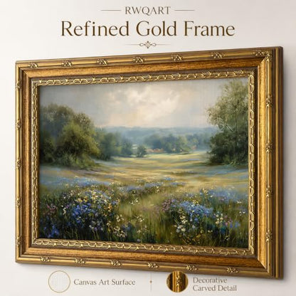 Framed Wildflower grassland Canvas Wall ArtFarmhouse Artwork 10x8 Inch - color: Framed Wildflower grassland 36, size: 10"L x 8"W