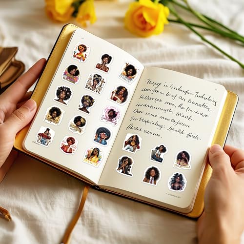 100 Pcs Black Girl Aesthetic Stickers, Vinyl - color: Black Girl Empowerment