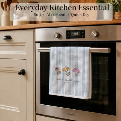 Blue Christian Floral Kitchen Hand Towels 16x24 Inch - color: Blue Floral
