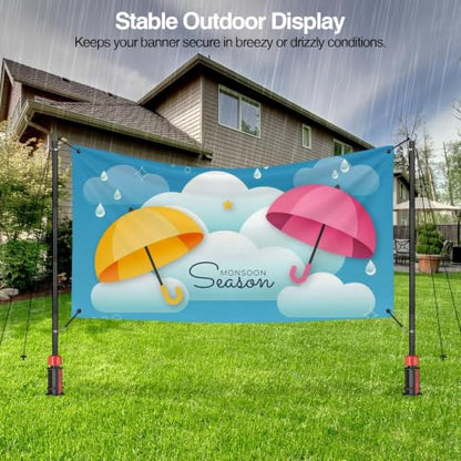 EMART Adjustable Banner Holder, Portable Outdoor Advertising Display Stand