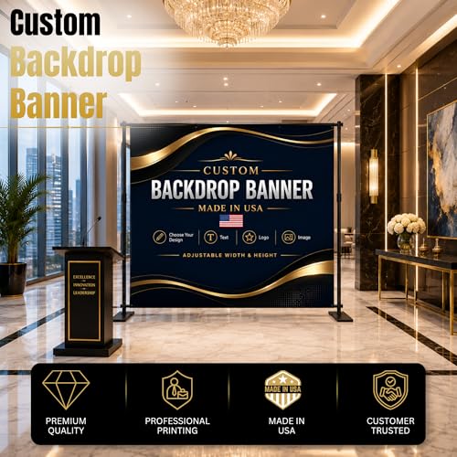 custom backdrop banner stand by BCB custom banner with stand Printed in USA - color: Backdrop Banner with Stand