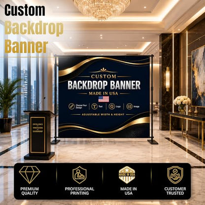 custom backdrop banner stand by BCB custom banner with stand Printed in USA - color: Backdrop Banner with Stand