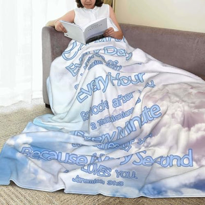 Custom Blanket Bible Verse Blanket with Inspirational Thoughts and Prayers Religious Throw Blanket Soft Lightweight Cozy Plush Warm Blankets for Women Men Christmas Birthday Christian Gifts - color: Design06
