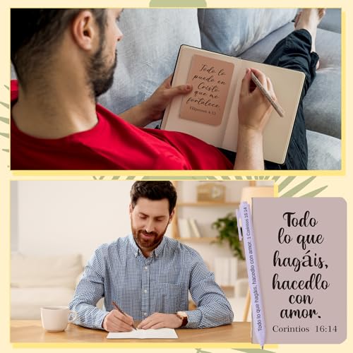 Fuyoooo 72 Pcs Spanish Christian Gift Notebook Set Regalos Cristianos En Español Para Women Men Bible Church Catholic Religious for Back to School Office Sunday School Bible Study Group(Bohemian) - style: Bohemian