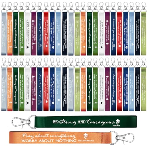 Roowest 120 Pcs Christian Bible Verse Keychains Gifts Bulk - color: Joyous Color