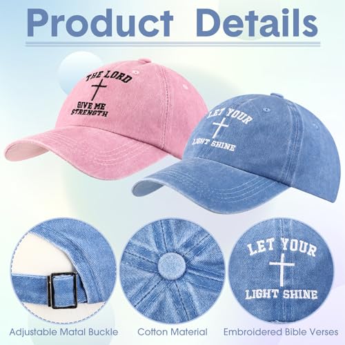 Zoooyawn 10 Pcs Jesus Christian Hats Cross Baseball Cap - color: Bright Colors