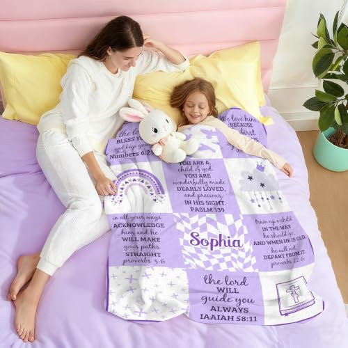 Personalized Baby Blankets with Name Christian Baby Gifts Cute Blanket - color: Color B