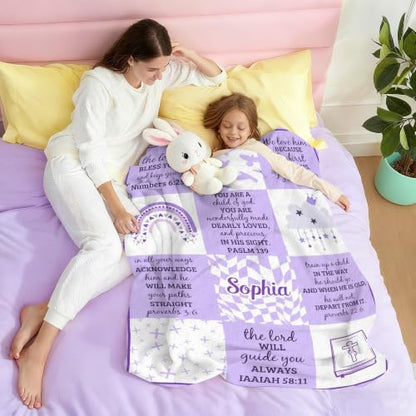 Personalized Baby Blankets with Name Christian Baby Gifts Cute Blanket - color: Color B