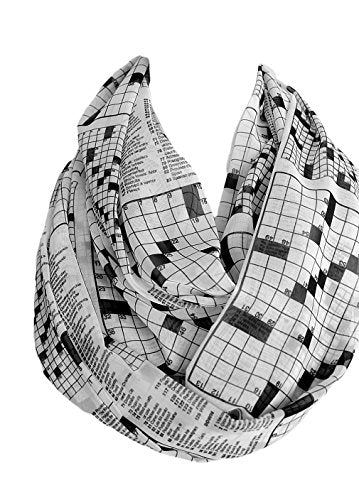 Etwoa Crossword Puzzle Infinity Scarf Circle Loop Scarf