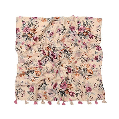 Yeieeo Boho Scarf for Women Lightweight Floral Printed Scarf Fall Winter Fashion Fringed Shawl - color: Floral 1