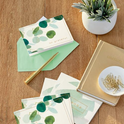 Hallmark Bulk Thank You Cards, Assorted 50-Pack (Watercolor Greenery)