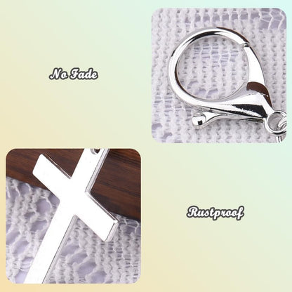 YALLNASL Cross Purse Charm for Handbag Purse Cross Keychain Accessories for Women Men Religious Christian Birthday Gift Ideas - color: Silver
