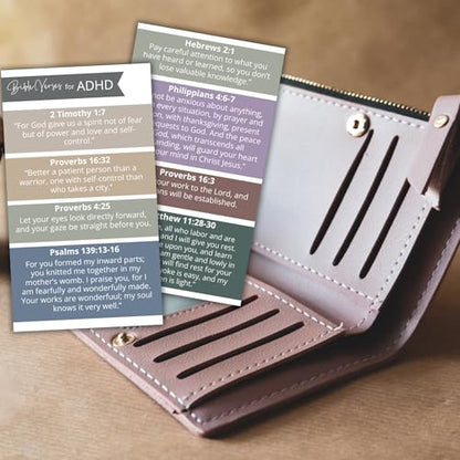 ADHD Bible Verses Wallet Cards 30pk 2x3.5” Handouts Pocket Guide for Dealing with ADD Biblically What Does Scripture Say About Attention Bible Verses