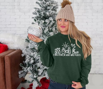 FAYALEQ Christmas Sweatshirt for Women Merry Christmas Shirt Xmas Tops - color: Green, size: Small