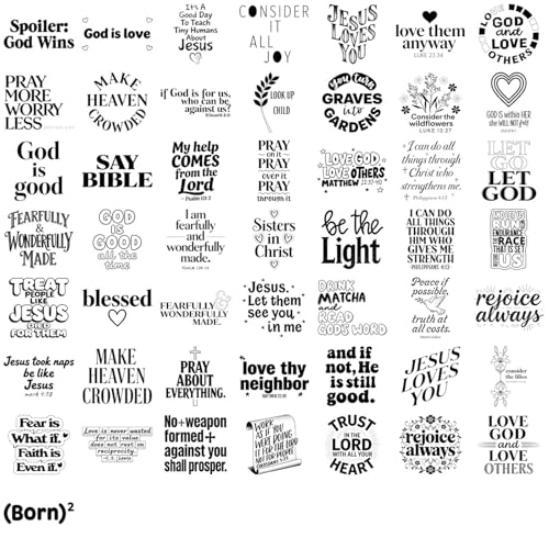 100PCS Clear Christian Positive Stickers, Bible Study Stickers - style: Antique